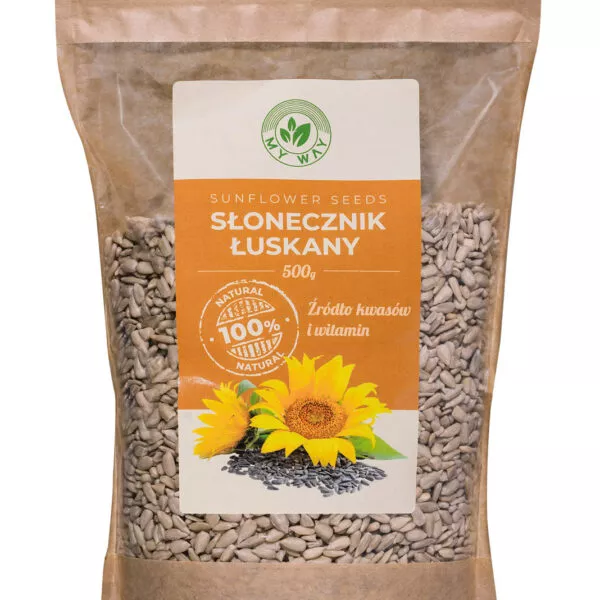 SŁONECZNIK ŁUSKANY ZIARNO 500G 100% NATURALNY MY WAY NOWOŚĆ !!!